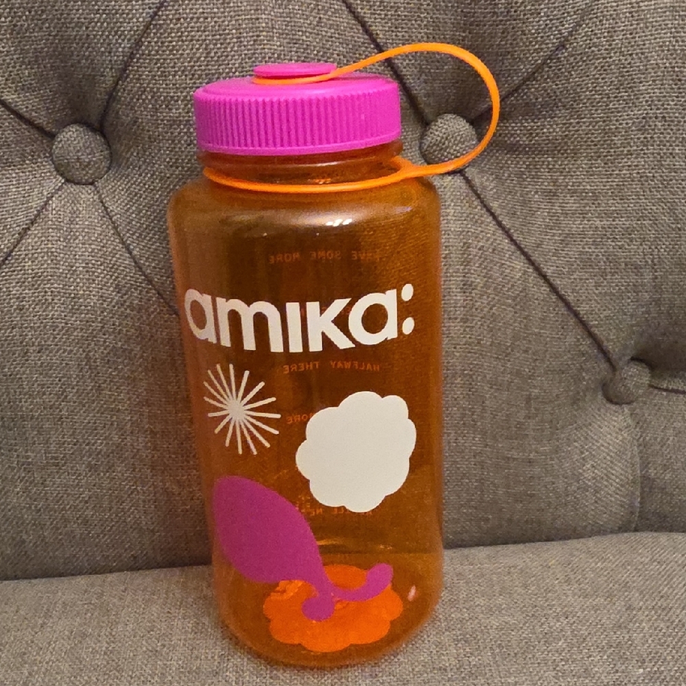 Amika Orange and Pink Water Bottle